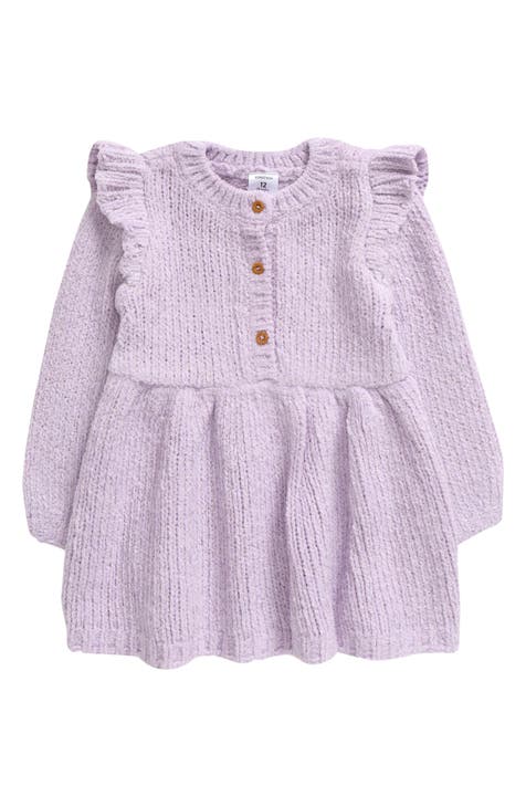 PURPLE KNITTED DRESS, NEWBORN PURPLE KNITTED DRESS, NEWBORN