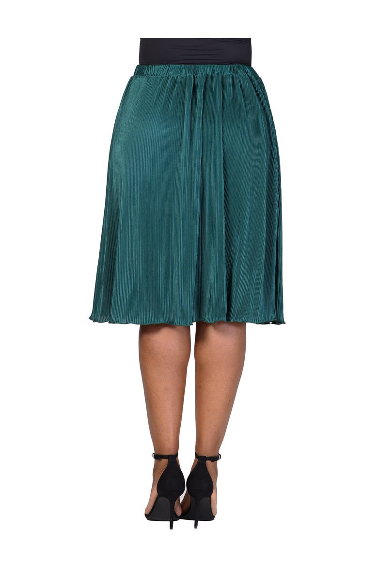 24seven Comfort Apparel Elastic Waistband Party Midi Skirt, Alternate, color, Hunter
