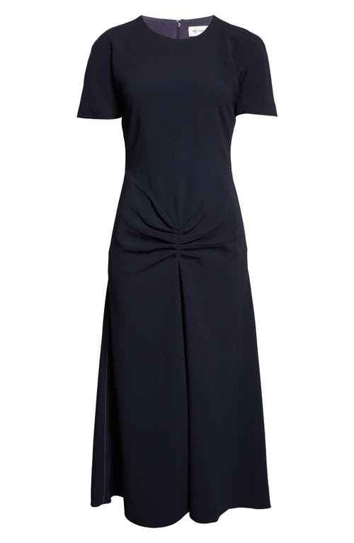 Victoria Beckham Gathered Detail Jersey Midi Dress In Black
