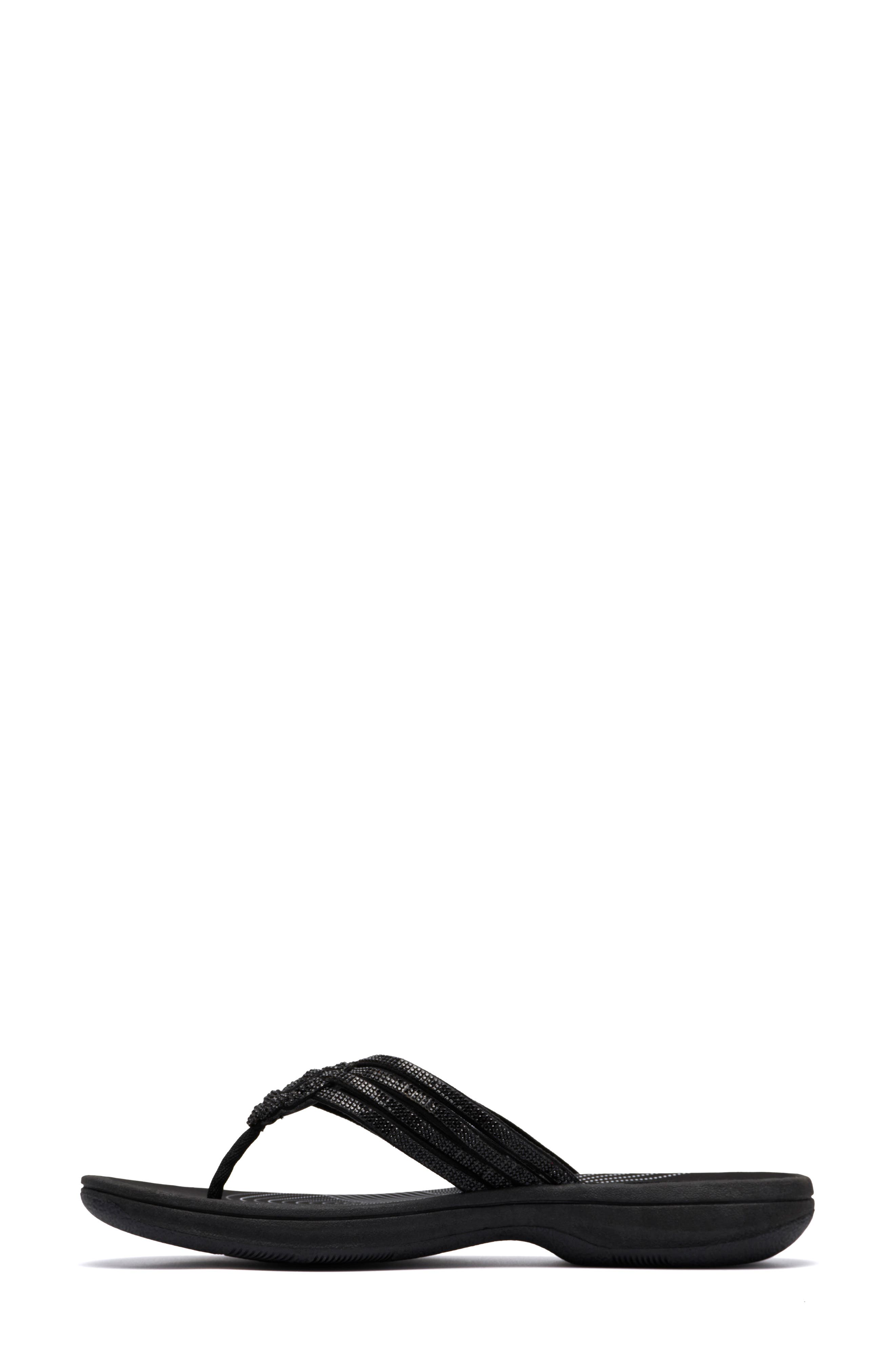 Clarks<sup>®</sup> Breeze Gem Crystal Embellished Flip Flop, Alternate, color, Black
