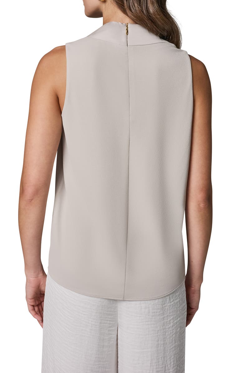 Donna Karan New York Twist Drape Shoulder Matte Satin Tank, Alternate, color, 