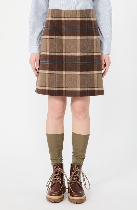 Wool A-Line Skirt