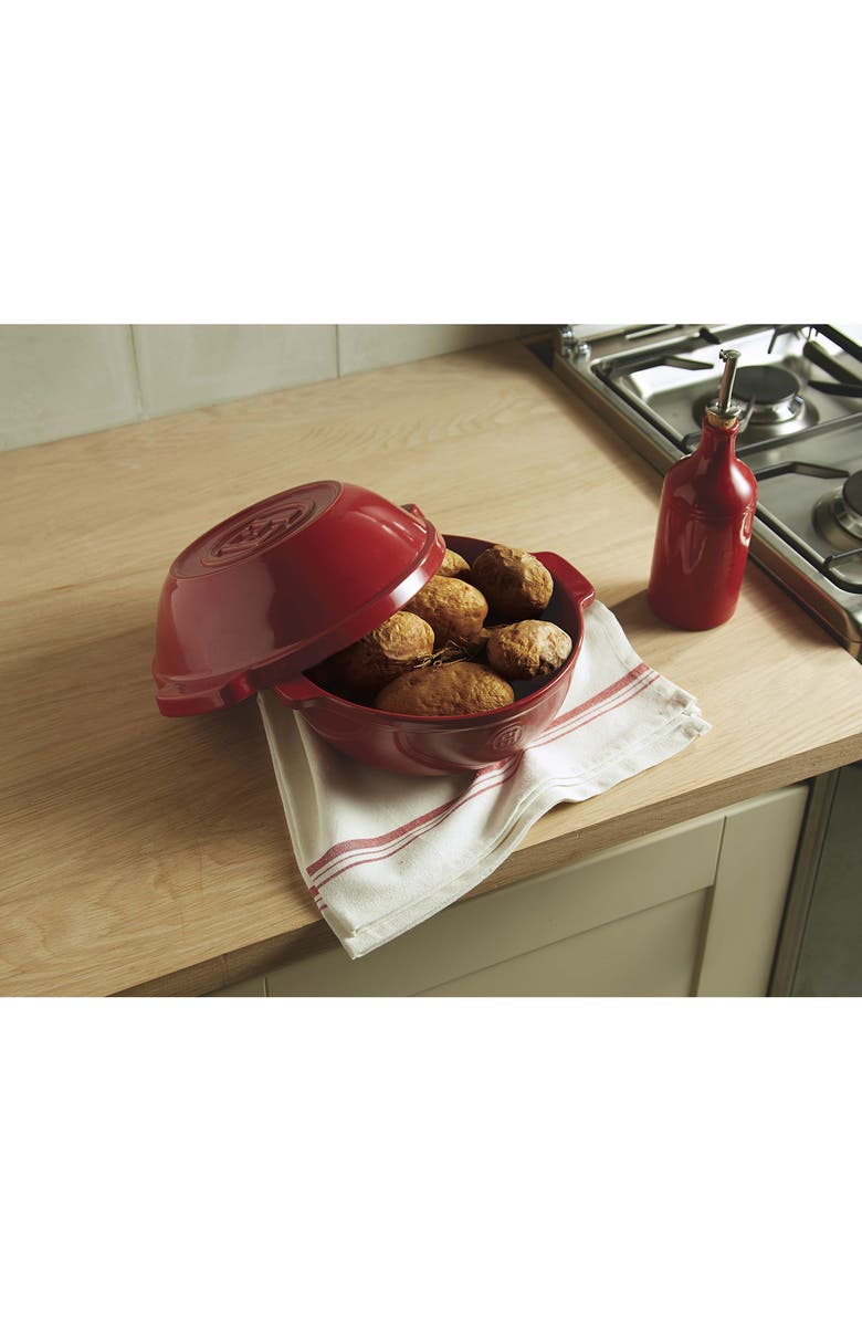 Emile Henry Bread & Potato Pot, Alternate, color, Burgundy