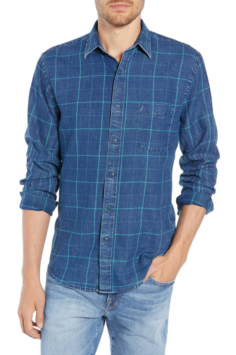 Ventura Windowpane Shirt, Main, color, BLUE