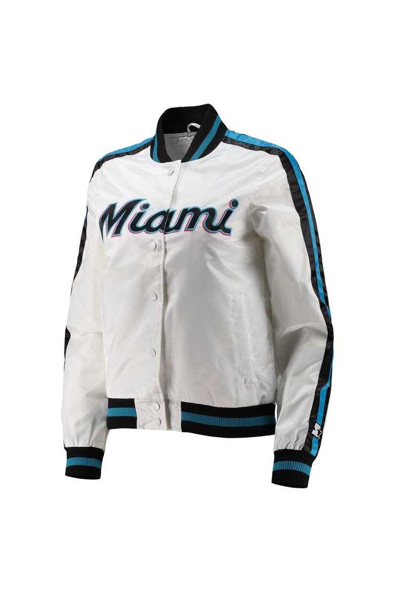 Women's Starter White Miami Marlins Hometown Satin Full-Snap Jacket, Alternate, color, White
