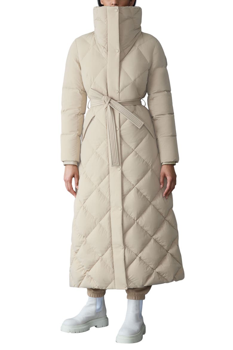 Laurella 2-in-1 Belted Quilted Down Long Coat, Main, color, LIGHT CAMEL