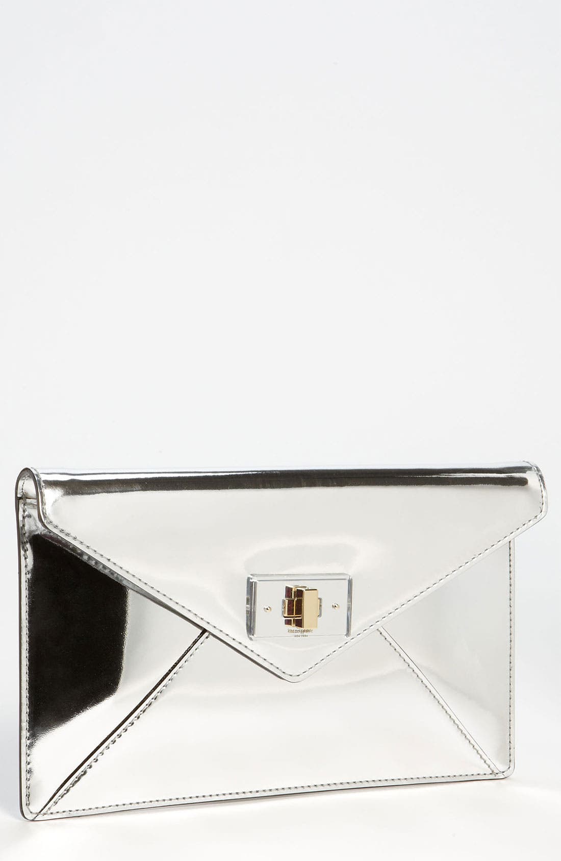 'post street - little adair' envelope clutch, Main, color, SILVER