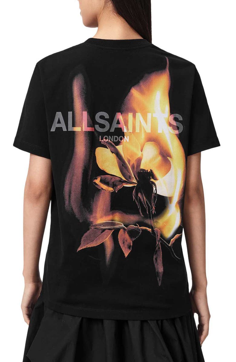 AllSaints Blaze Cotton Graphic T-Shirt, Alternate, color, Black
