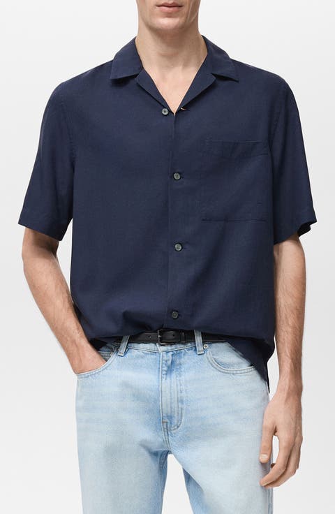 Regular Fit Lyocell Camp Shirt