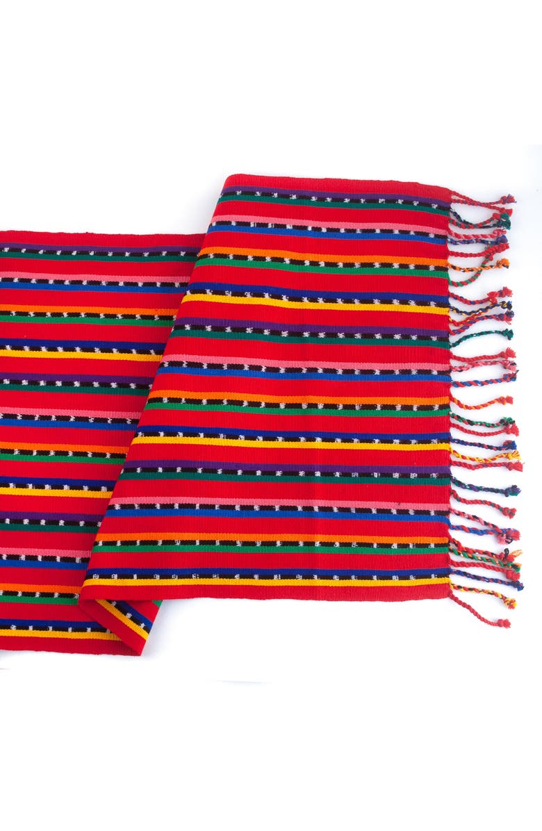 Mayan Hands Sololá Table Runner, Main, color, Red