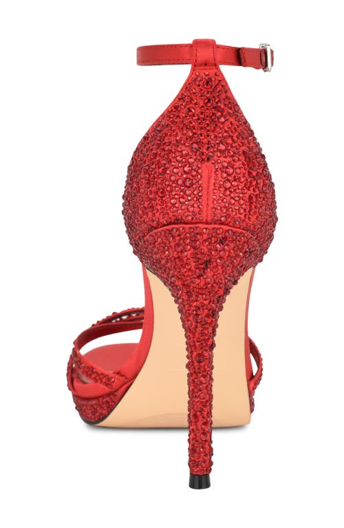 Nine West Lartay Platform Ankle Strap Sandal In Red