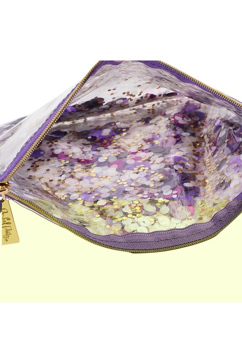 Spirit Squad Confetti Everything Pouch Makeup Bag Travel BagCosmetic Bag for Women, Alternate, color, Purple