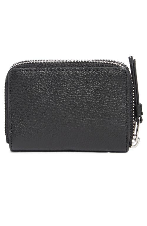 Allsaints Fetch Leather Card Wallet In Black