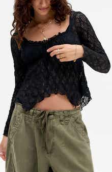 BDG Urban Outfitters Piper Handkerchief Hem Lace T-Shirt