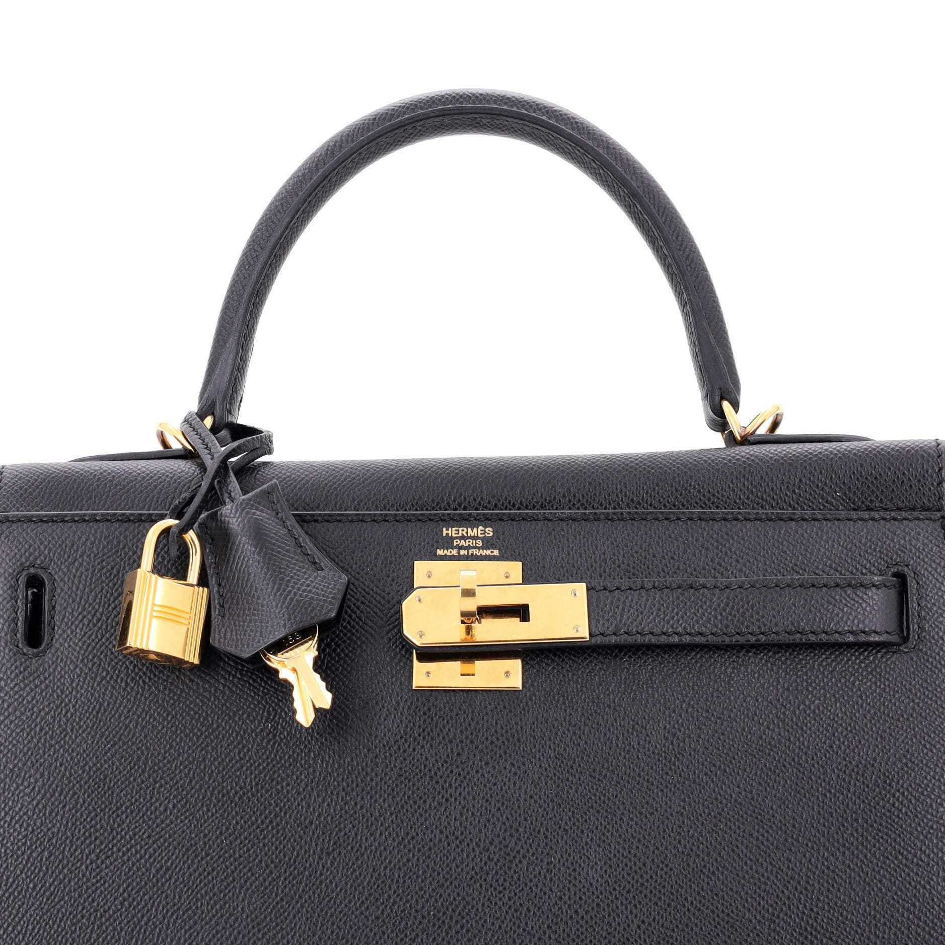 Pre-Owned Hermes Kelly Handbag Black Epsom with Gold Hardware 28, Alternate, color, 