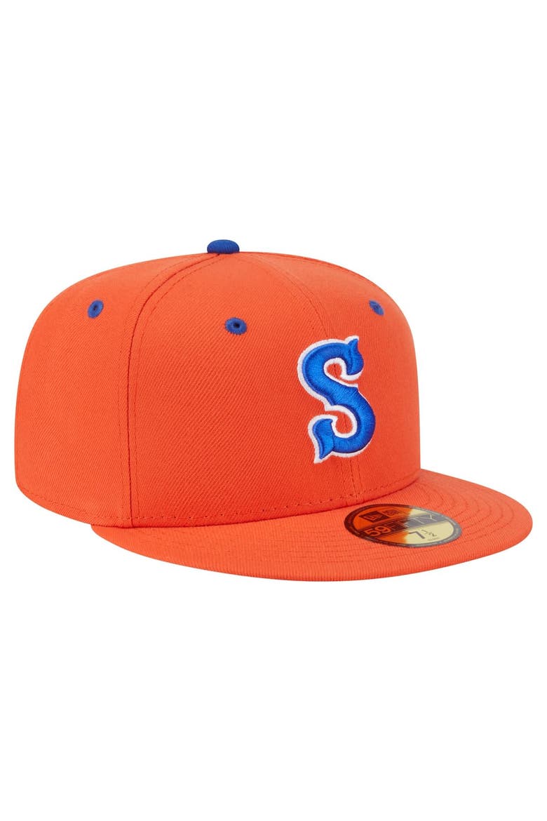 Men's New Era  Orange Syracuse Mets Authentic Collection 59FIFTY Fitted Hat, Alternate, color, Orange