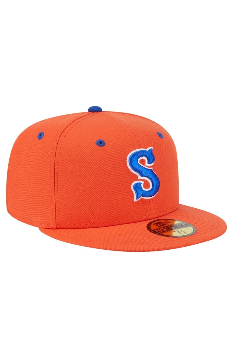 New Era Men's New Era  Orange Syracuse Mets Authentic Collection 59FIFTY Fitted Hat, Alternate, color, Orange