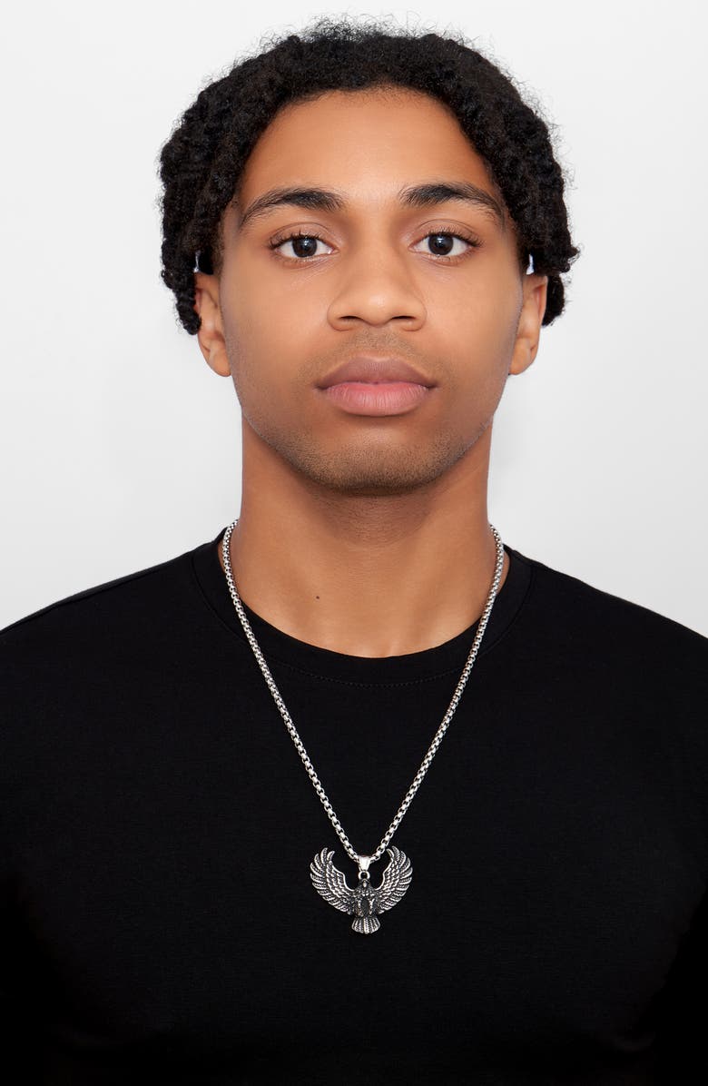 Adornia Men's Water Resistant Eagle Pendant Necklace, Alternate, color, Silver