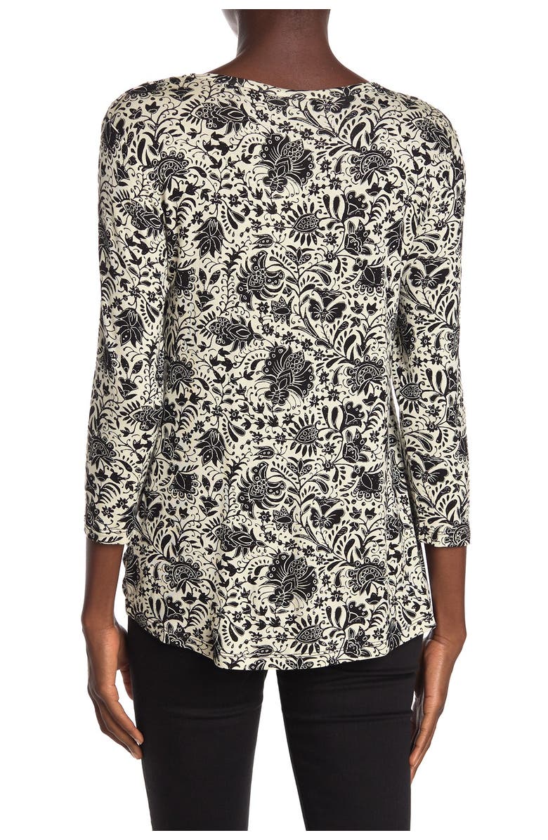 Bobeau 3/4 Length Sleeve Scoop Neck Top, Alternate, color, 