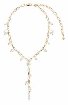 Faux Pearl Charm Y-Necklace