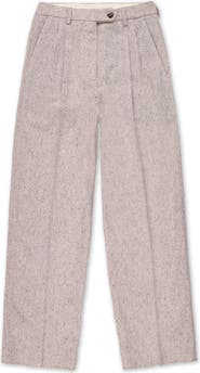 Fortela High-Waisted Pleated Wool Trousers