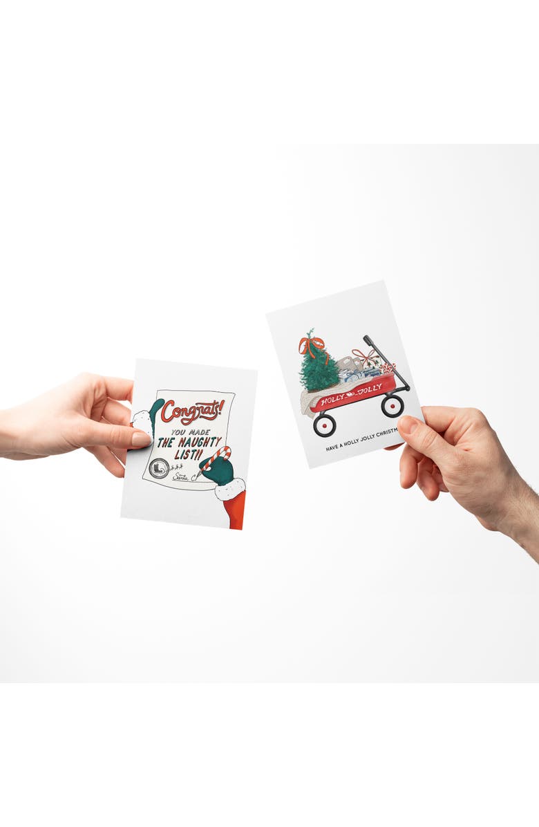 Ramus & Co Christmas Wagon, Santa Delivery Man, Naughty List Winter/Holiday/Christmas Greeting Card Pack Sets, Alternate, color, Multi-Pack