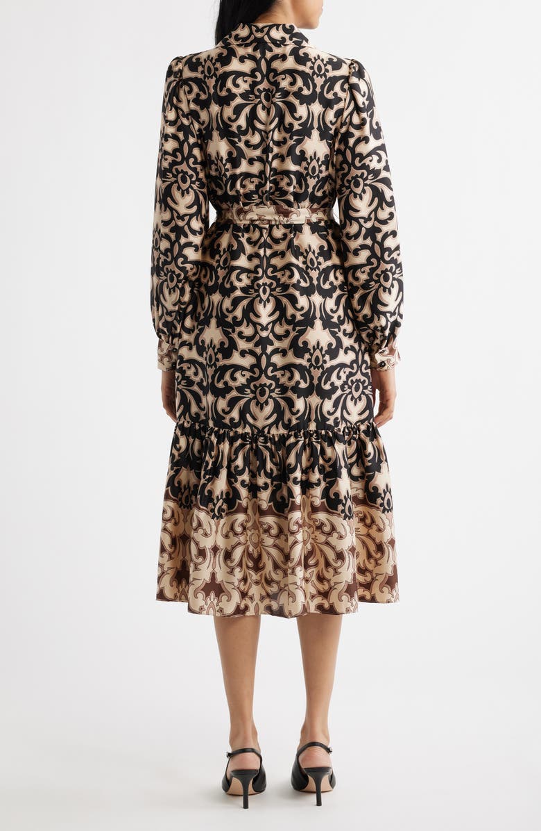 Julia Jordan Print Tie Waist Midi Shirtdress, Alternate, color, 