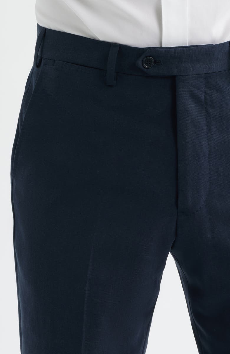 Emporio Armani Navy Flat Front Suit Pants, Alternate, color, Navy