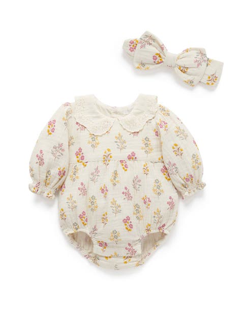 Crinkle Cotton Bodysuit & Headband