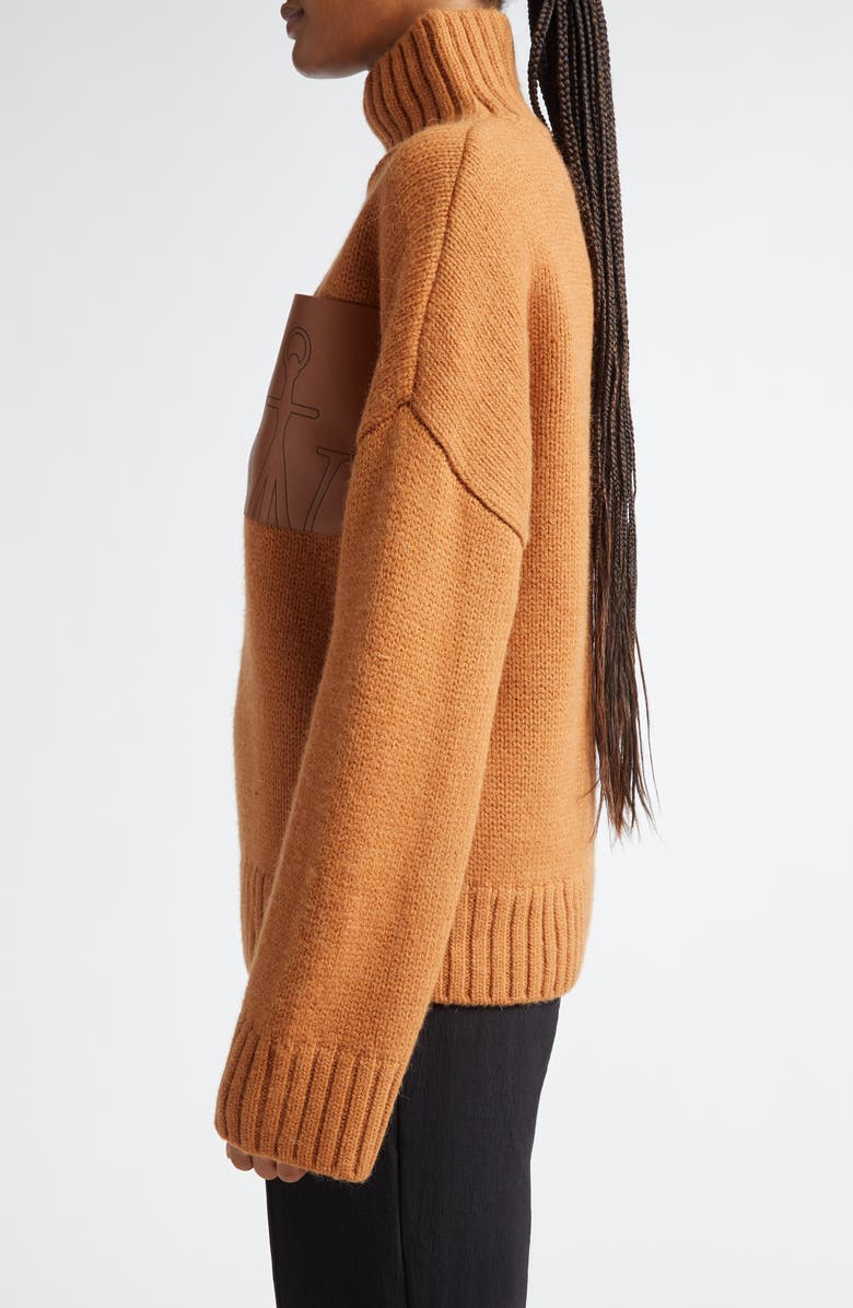JW Anderson Leather Pocket Turtleneck Sweater, Alternate, color,