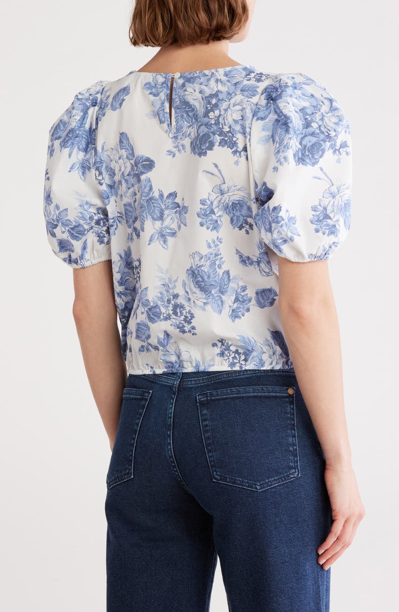 ELIE ELIE TAHARI Poplin Bubble Sleeve Top, Alternate, color,