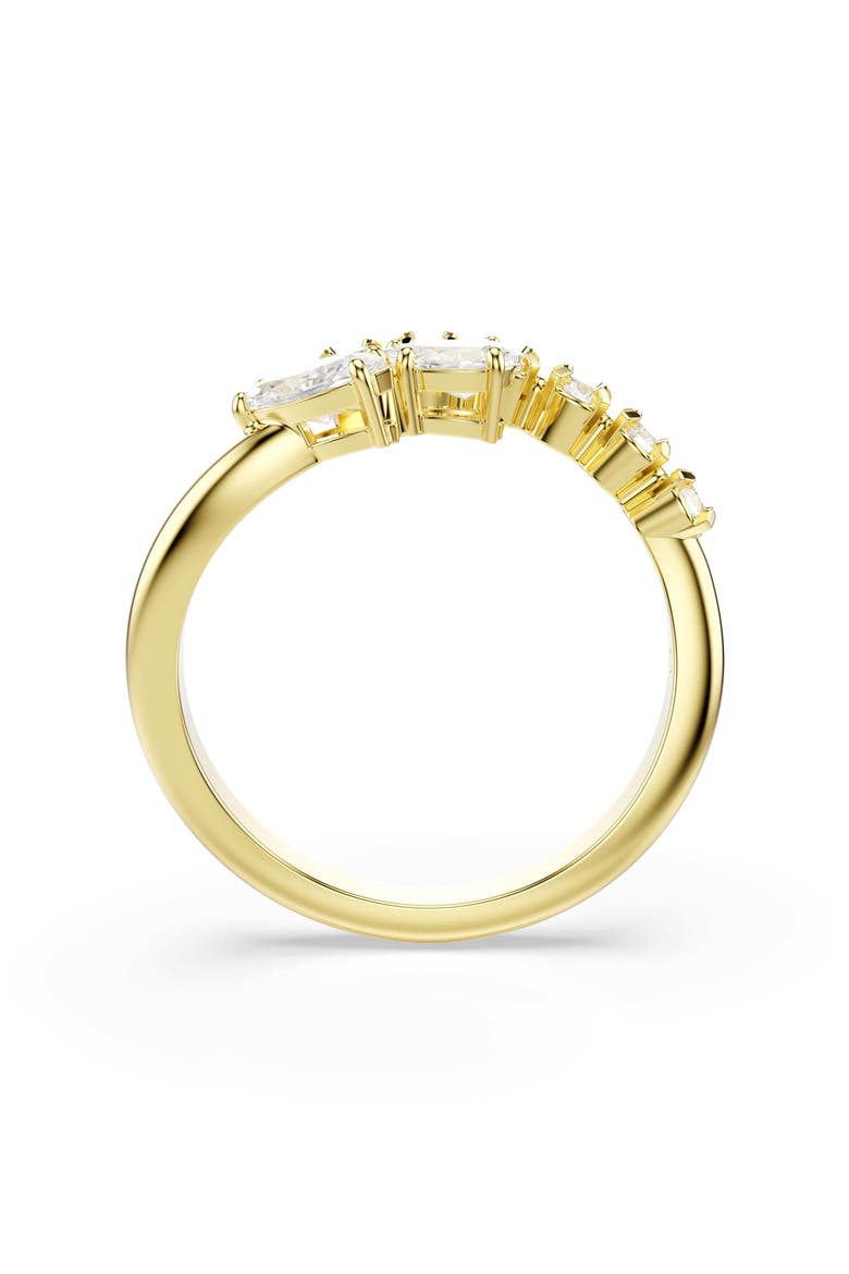 Mesmera Swarovski Zirconia Open Ring, Alternate, color, WHITE/GOLD