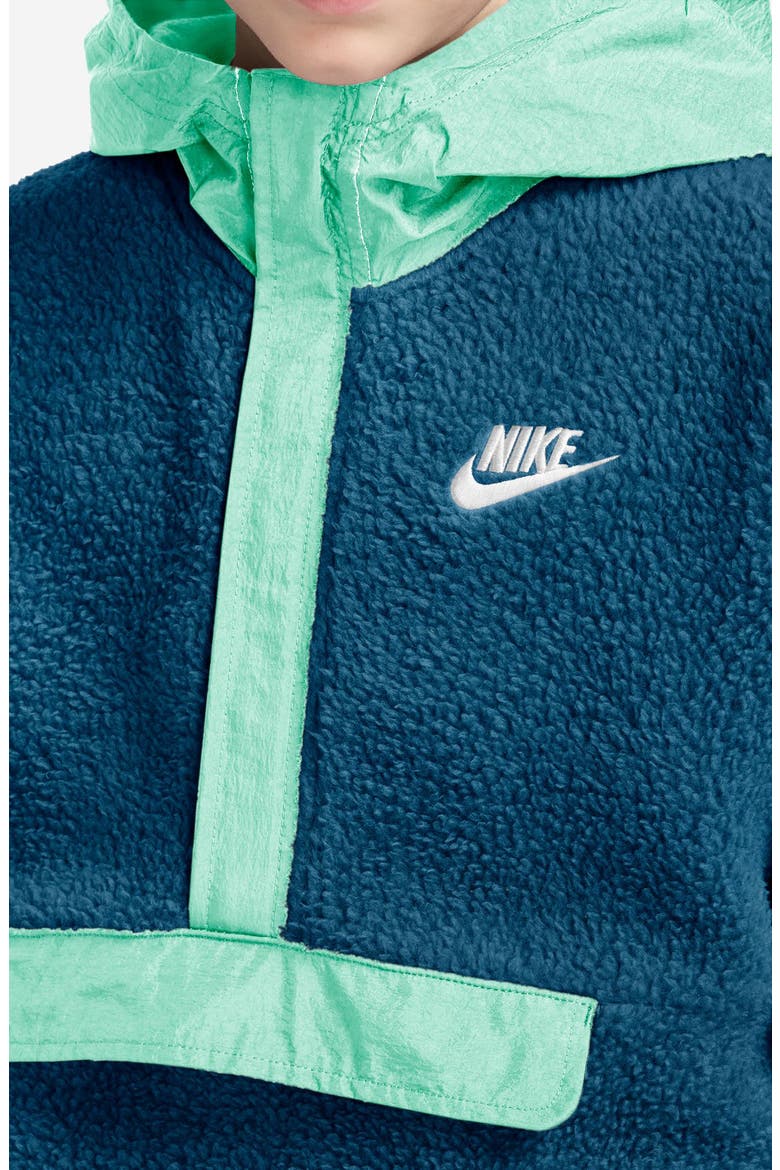 Kids' Club Fleece Hoodie, Alternate, color, GREEN ABYSS/ MINT FOAM/ WHITE