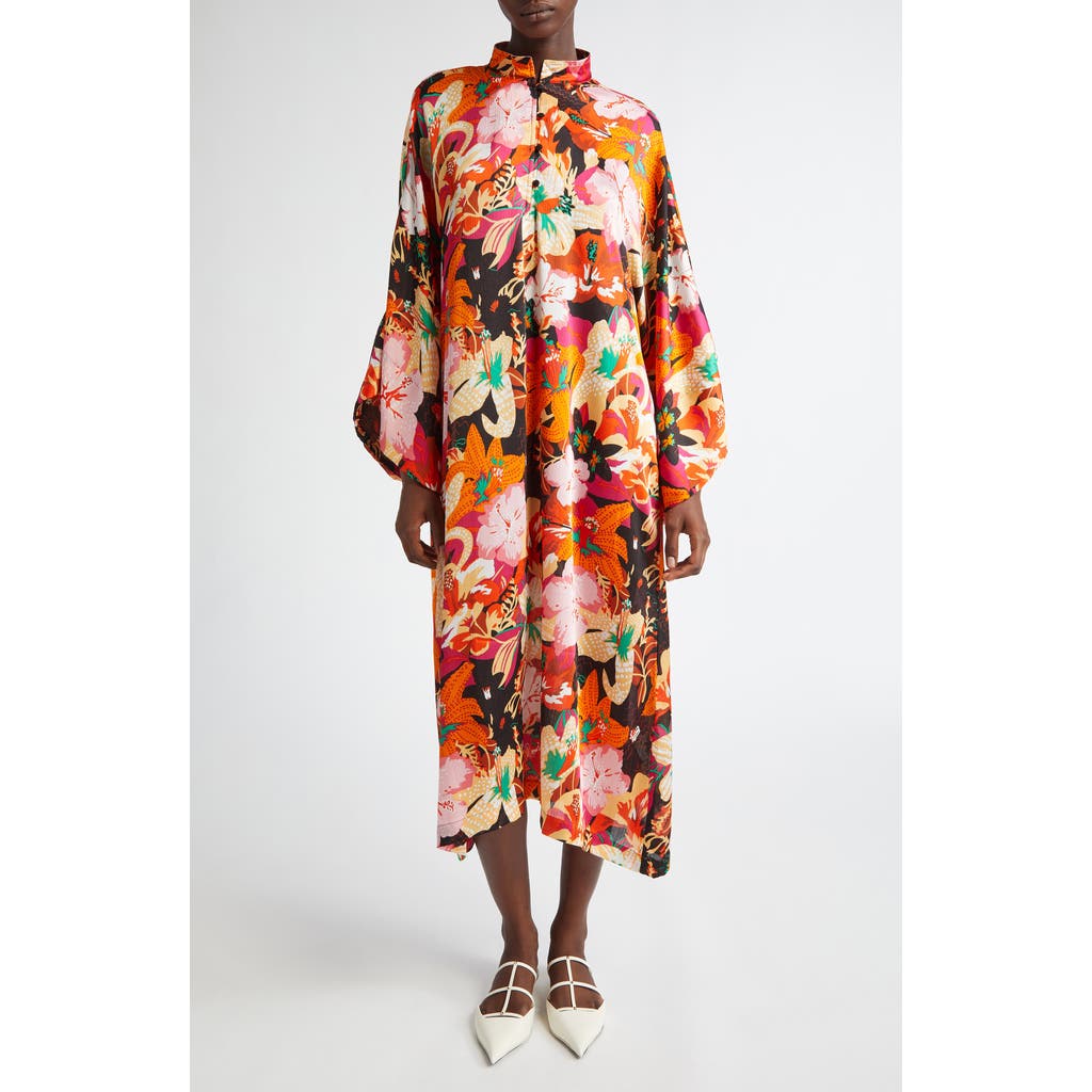 La Vie Style House Hibiscus Print Cover-Up Caftan in Multi  product