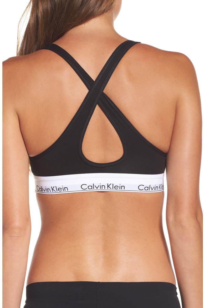 Modern Collection Cotton Blend Padded Bralette, Alternate, color, BLACK