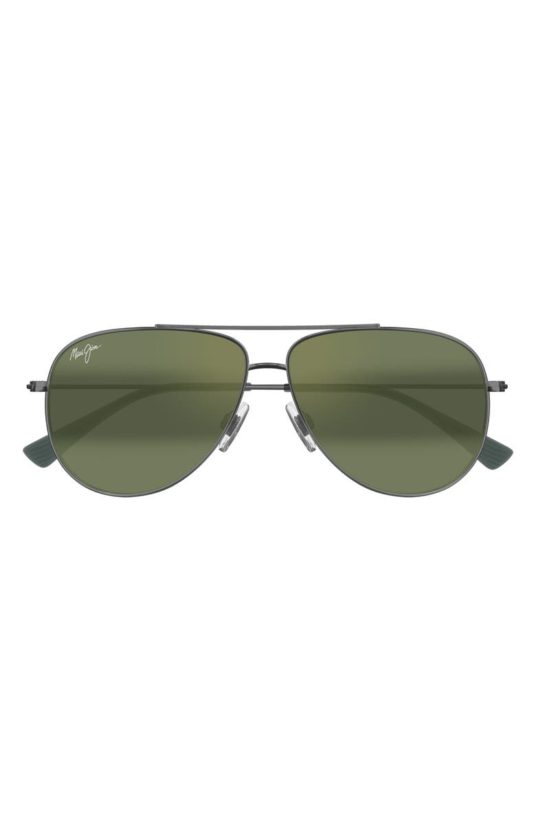 Maui Jim Hauoli 59mm PolarizedPlus2<sup>®</sup> Aviator Sunglasses, Main, color, Silver/ Maui Ht