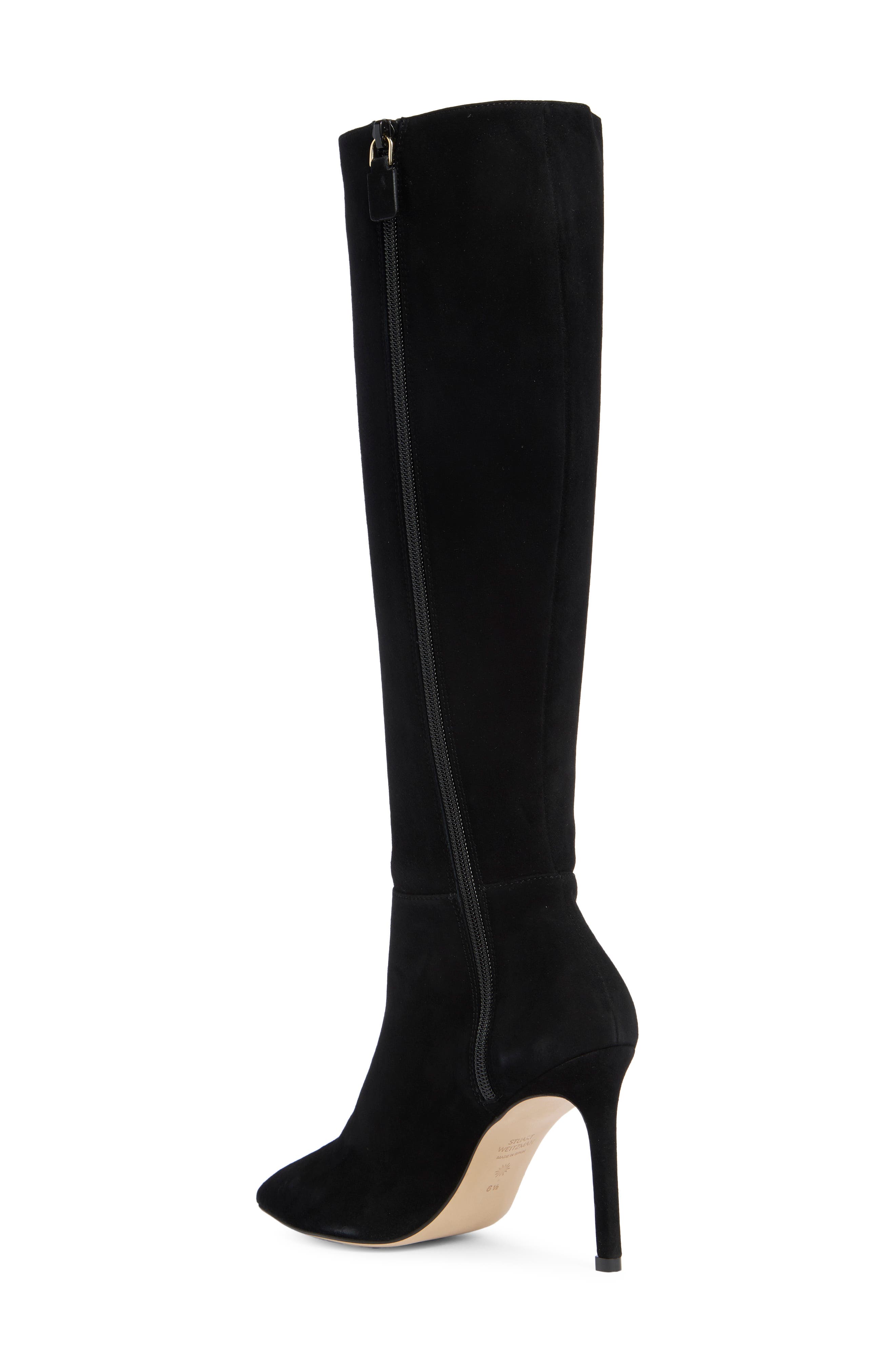 Stuart Weitzman Avenue Stiletto Boot, Alternate, color, Black