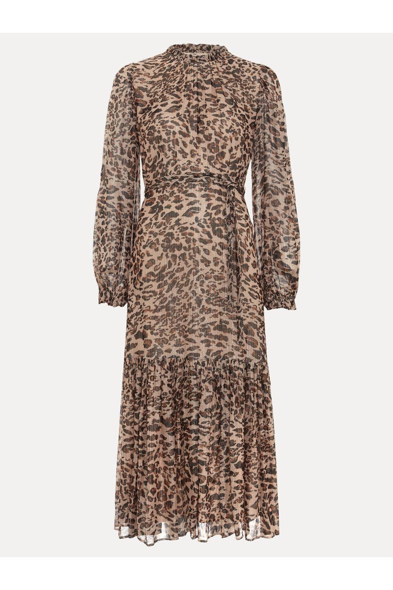 Eve Shimmer Leopard Print Midi Dress, Alternate, color, Multi