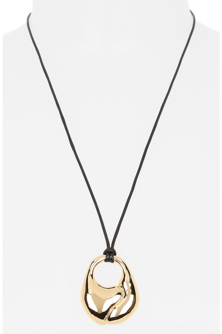 Adjustable Cord Pendant Necklace, Alternate, color, BLACK- GOLD