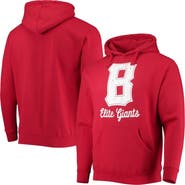 STITCHES Men's Stitches Red Baltimore Elite Giants Negro League Logo Pullover Hoodie