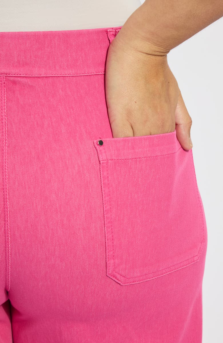 Lysse Erin Pintuck Pleat Wide Leg Jeans, Alternate, color, Hot Pink