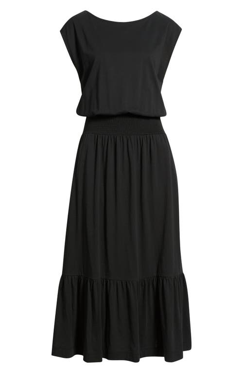 NATION LTD NATION LTD EVONNE SMOCK WAIST PIMA COTTON KNIT DRESS