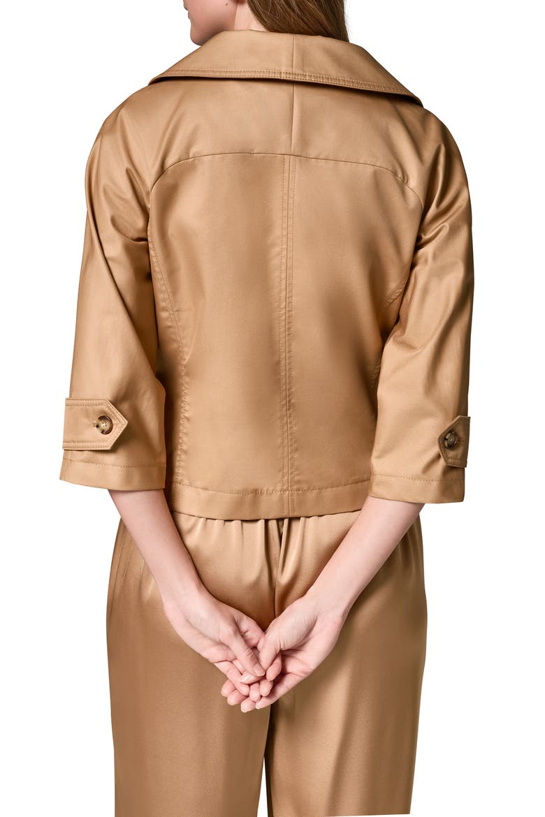 Bar Hardware Cotton Blend Jacket, Alternate, color, FAWN