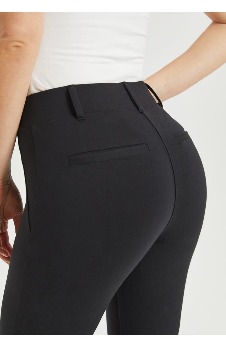 Betabrand Classic Kick Flare Crop Pant Stretch Ponte, Alternate, color, Black