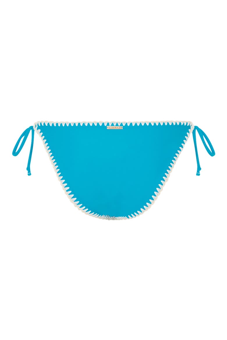 Whipstitch Detail String Bikini Bottoms, Alternate, color, TEAL