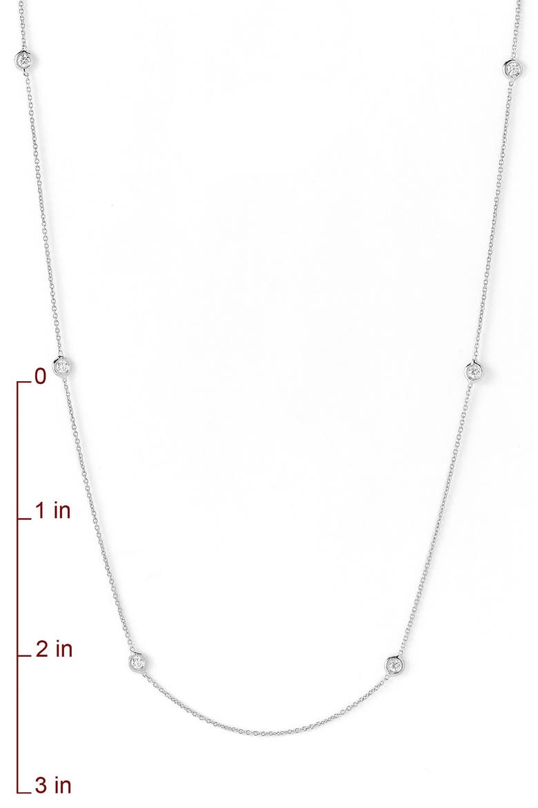 Diamond Seven Station Necklace, Alternate, color, STERLING SILVER