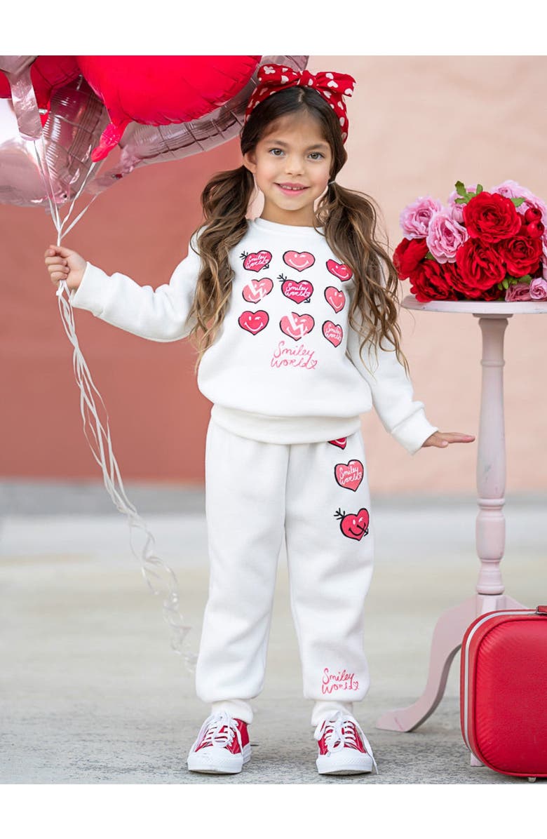 Mia Belle Girls Girls SmileyWorld Love Yourself Sweatshirt & Jogger Set, Alternate, color, 