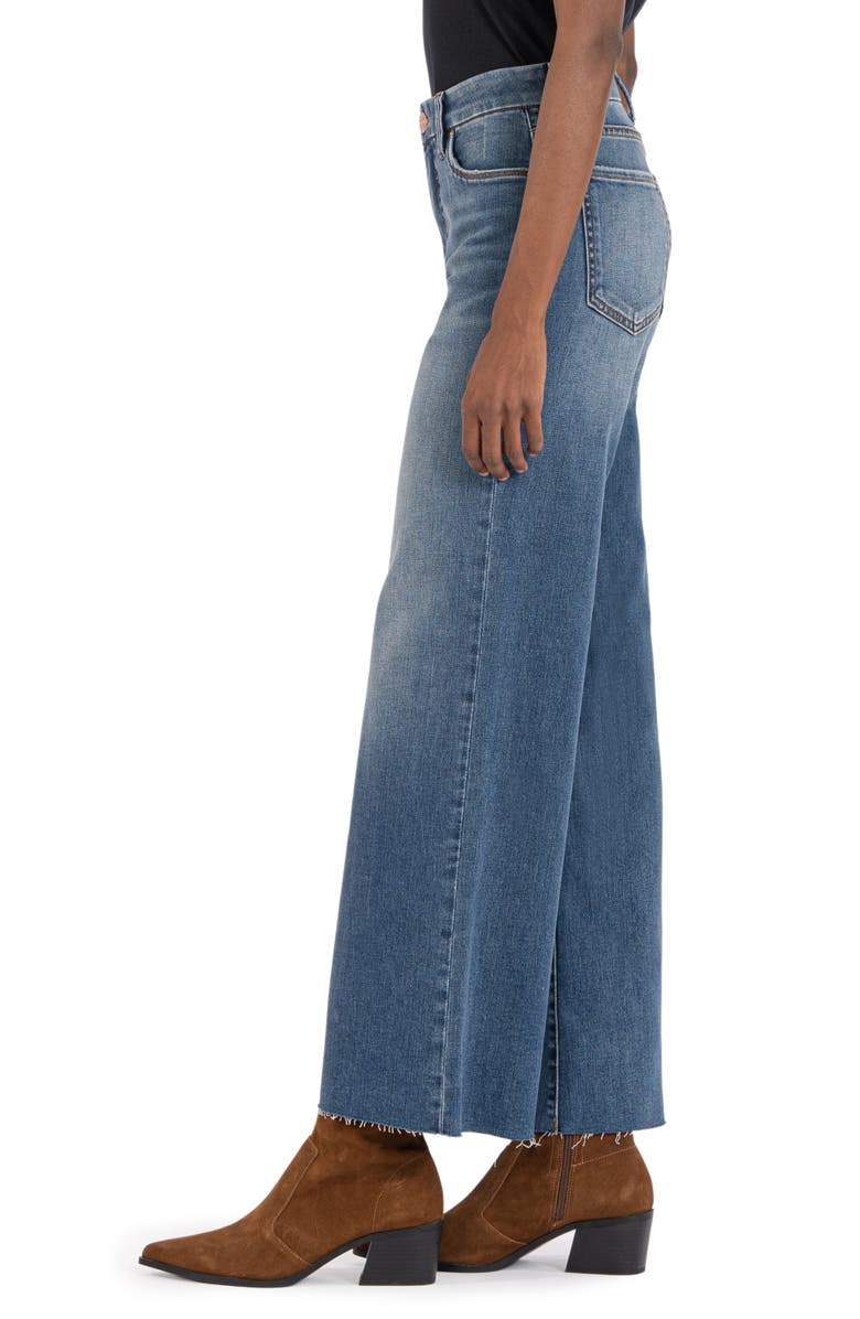 KUT from the Kloth Meg Fab Ab Raw Hem High Waist Wide Leg Jeans, Alternate, color,