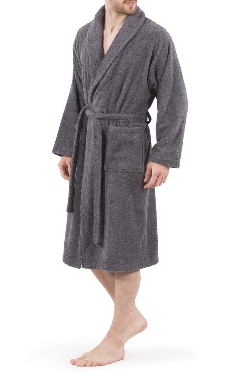 Linum Home Textiles Unisex Terry Cloth Bathrobe, Alternate, color, Grey