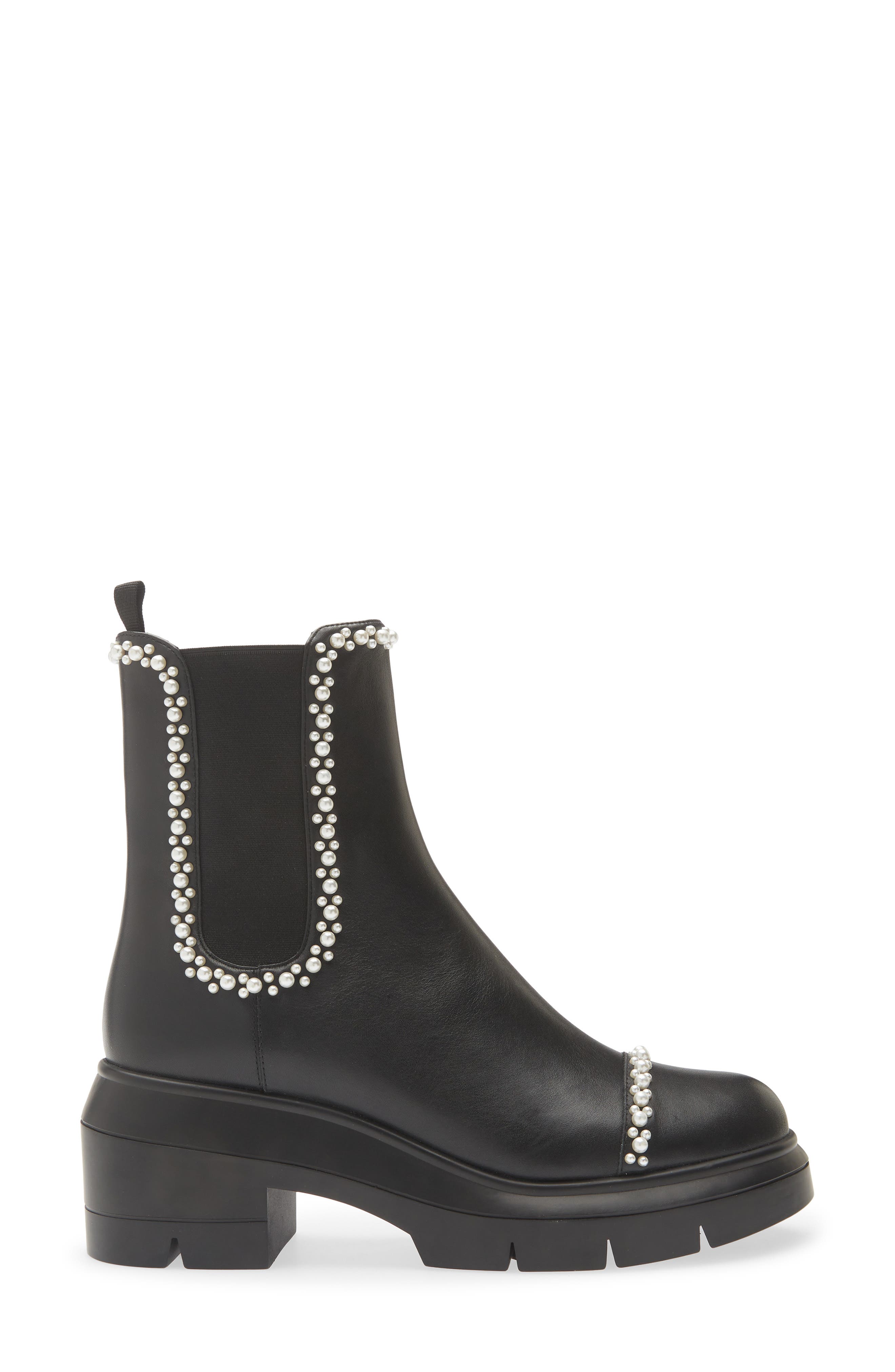 Norah Demipearl Chelsea Boot, Alternate, color, BLACK